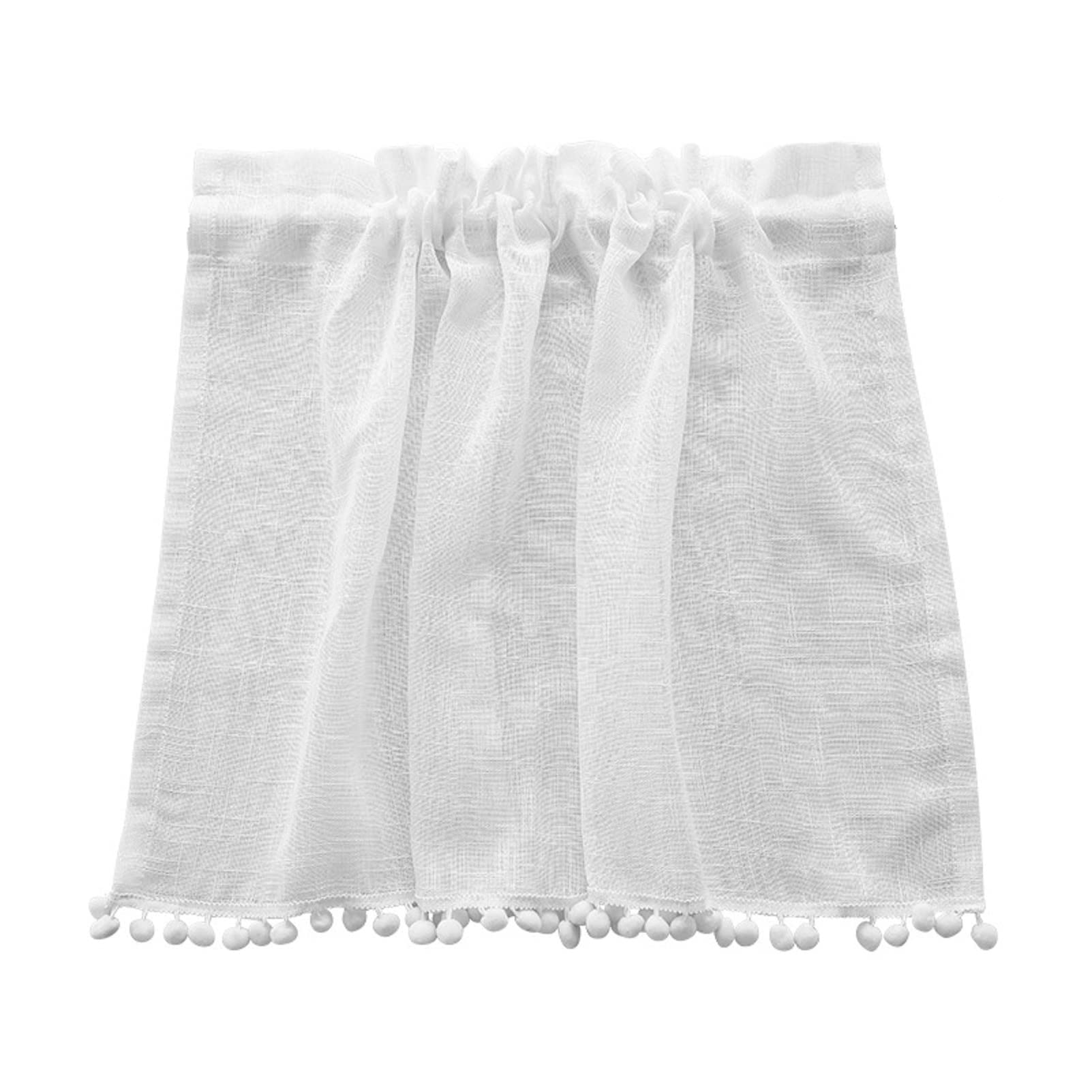 izielad Cortina Boho Bistro Cortinas Cortas Cocina Cortinas Cortas con Borlas Cortina Cocina Ventana Puerta Cortos para Cocina Comedor Salón Baño Ventanas LxA 130x130cm