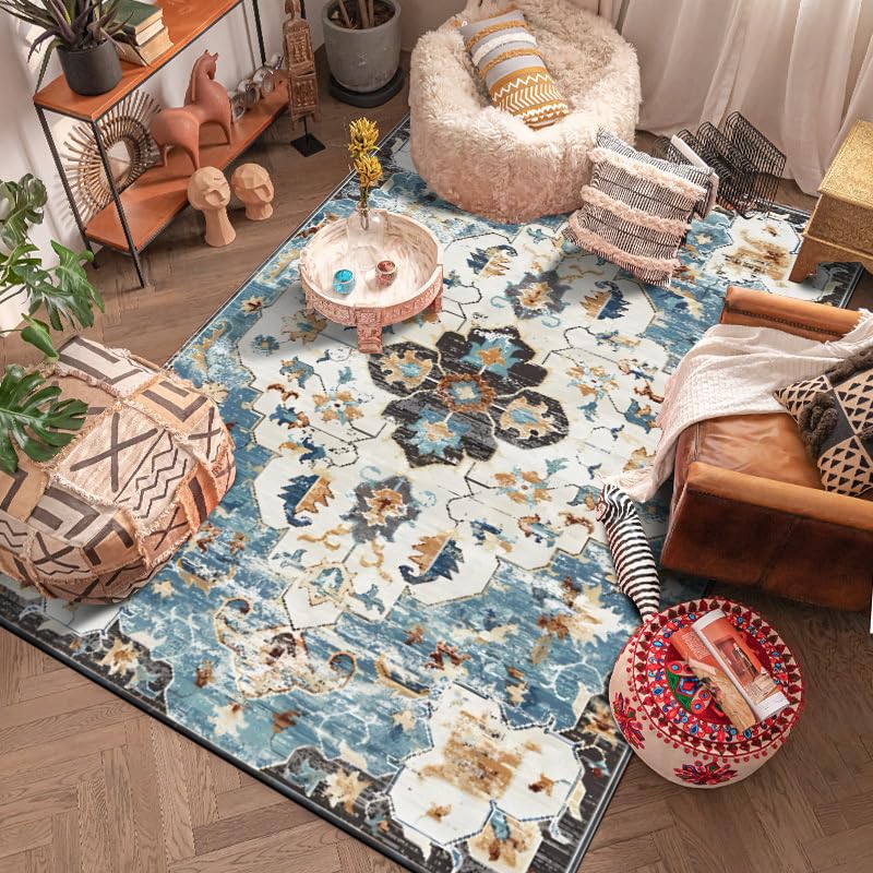 Tapis lavable antidérapant 80x200 cm doux et rectangulaire pour couloir et cuisine