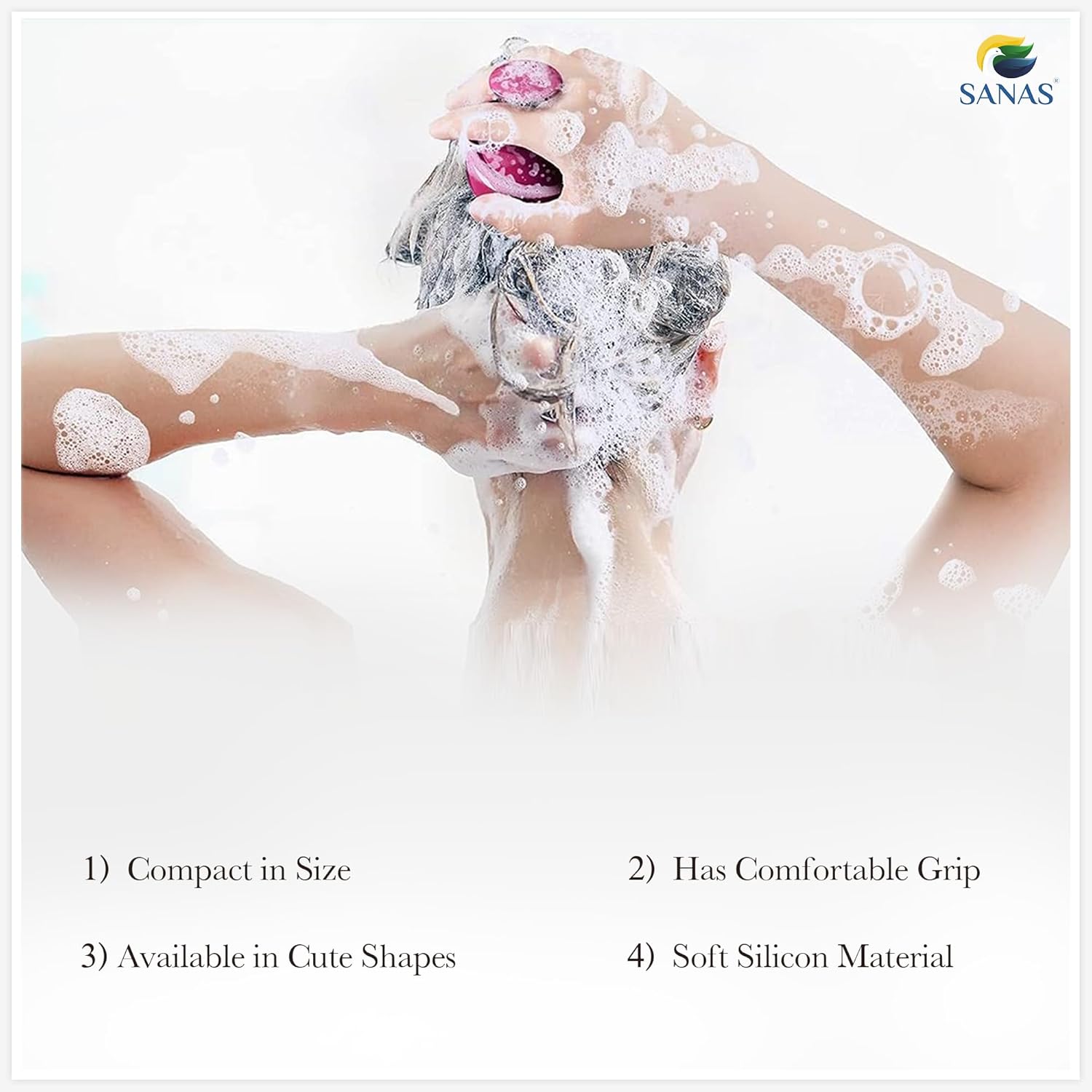 Sanas Hair 3Pcs Scalp Scrub Shampoo Brush with Handle Multicolour Soft Silicone Body Wash Scrubber Cleaning Massager Bathing Tool Hair Washing Comb (3Pcs) Sanas Hair 3Pcs Scalp Scrub Shampoo Brush with Handle Multicolour Soft Silicone Body Wash Scrubber Cleaning Massager Bathing Tool Hair Washing Comb (3Pcs)