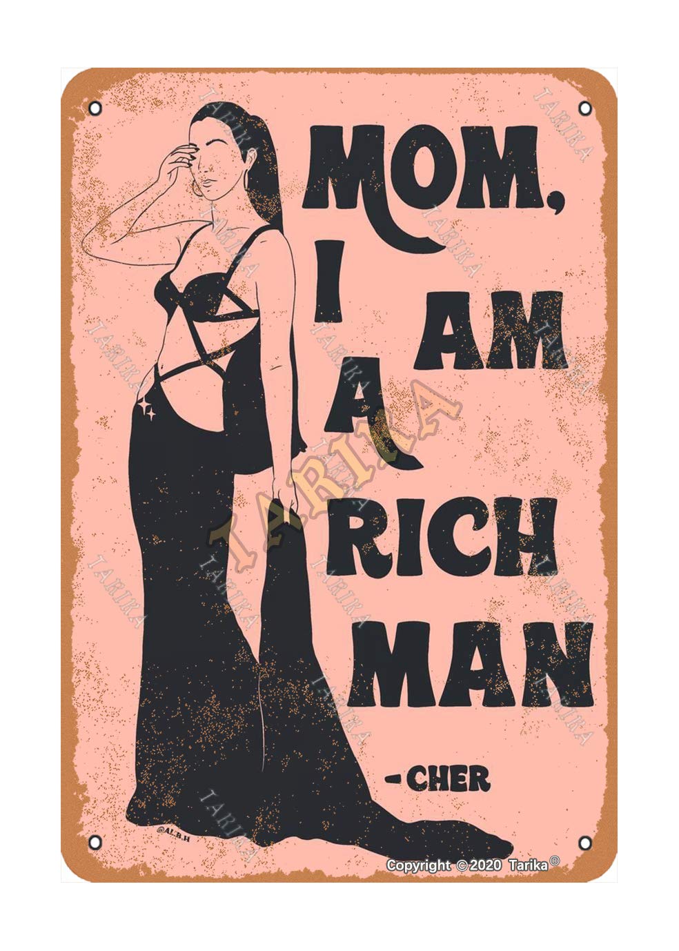 Tarika Mom, I Am A Rich Man 8X12 Inch Metal Vintage Look Decoration Poster Sign For Home Kitchen Bathroom Farm Garden Garage Funny Wall Decor