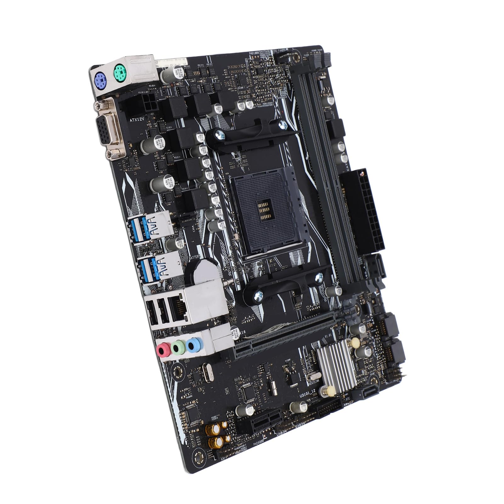 Scheda Madre AM4 per PC A320M-F, Scheda Madre Micro ATX Compatibile con APU Ryzen Athlon, DDR4 32GB 3200MHz Dual Channel 6Gb/s per PC Desktop.