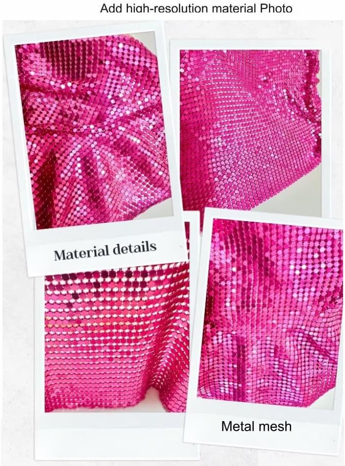 Gold Sexy Tops for Women Sparkly Deep V Neck Crop Tank Tops Cami Body Chain Top - Image 7