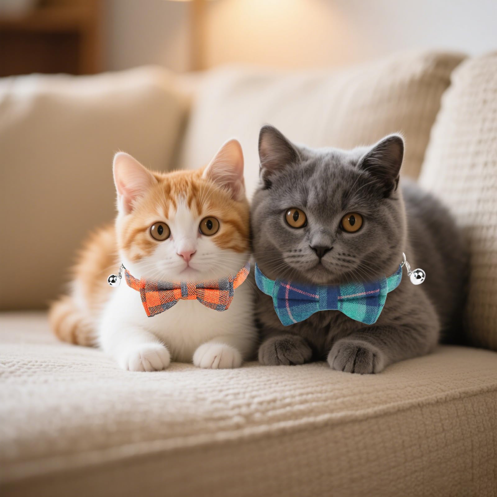 10 collares de gato con pajarita y campana, collares extraíbles para gatos, gatitos y cachorros