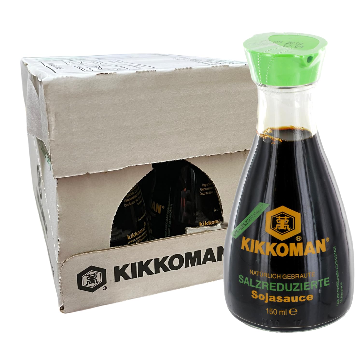 6x150ml Kikkoman butelka stołowa sos sojowy z niewielką ilością soli