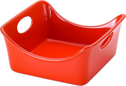 Rachael Ray Gres - Panadero cuadrado de 2 cuartos de galón, naranja