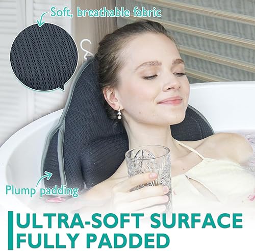 Miniatura 3 de Almohadas de baño gruesas de cuerpo completo y cojín para bañera reposacabezas soporte de cuello hombro comodidad relajación accesorios de spa