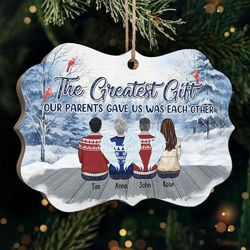 Miniatura 1 de Pawfect House The Greatest Blessing - Adornos de madera personalizados para árbol de Navidad familiar 2023, Navidad para mamá, papá, hermana,