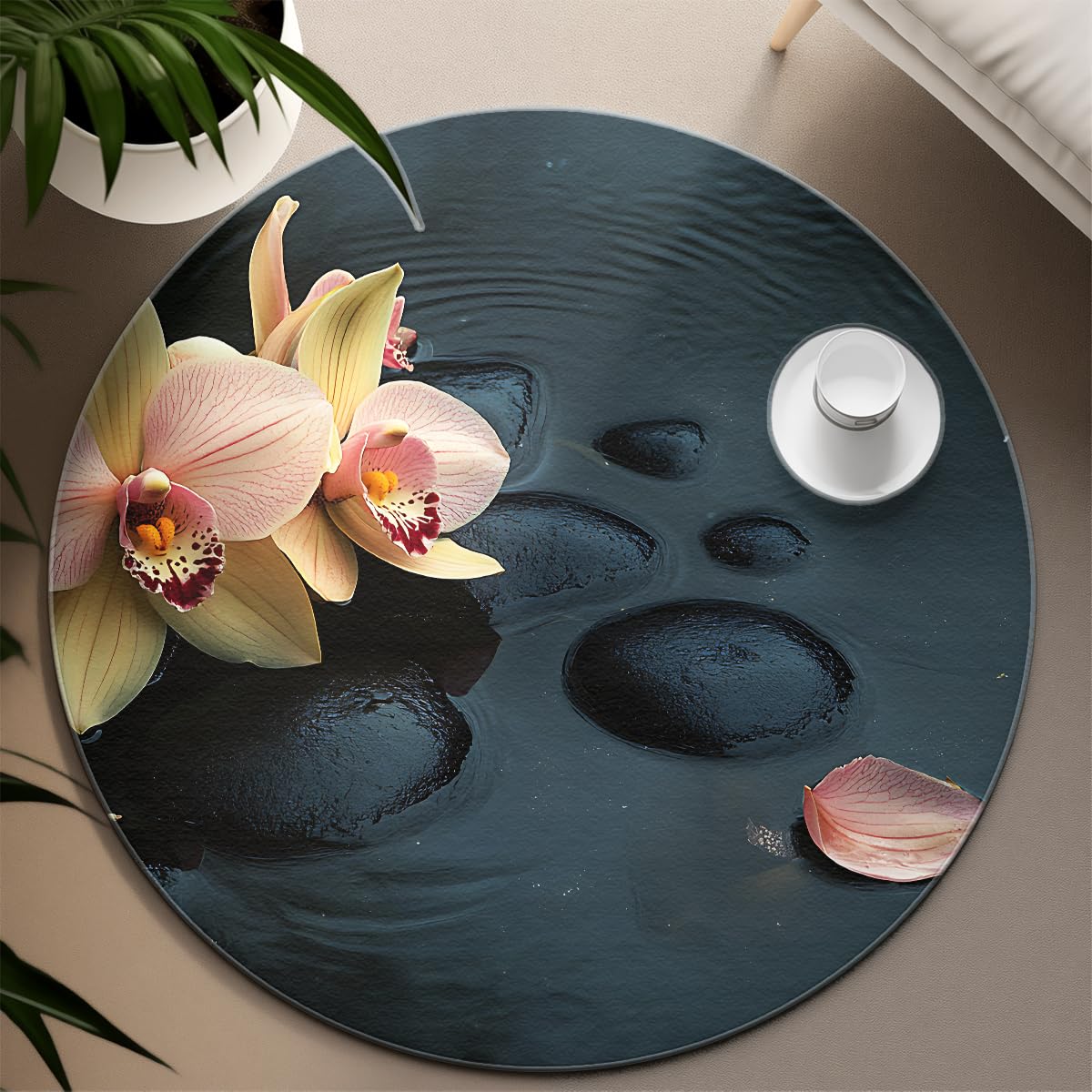 Tapis de cercle d'art moderne 120cm surréaliste rond pour studio et salon
