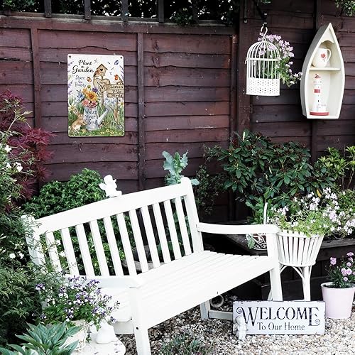 Miniatura 6 de Letreros metálicos para decoración de jardín planta un jardín, comparte la recompensa, escucha a los pájaros, Water Your Soul para los amantes de