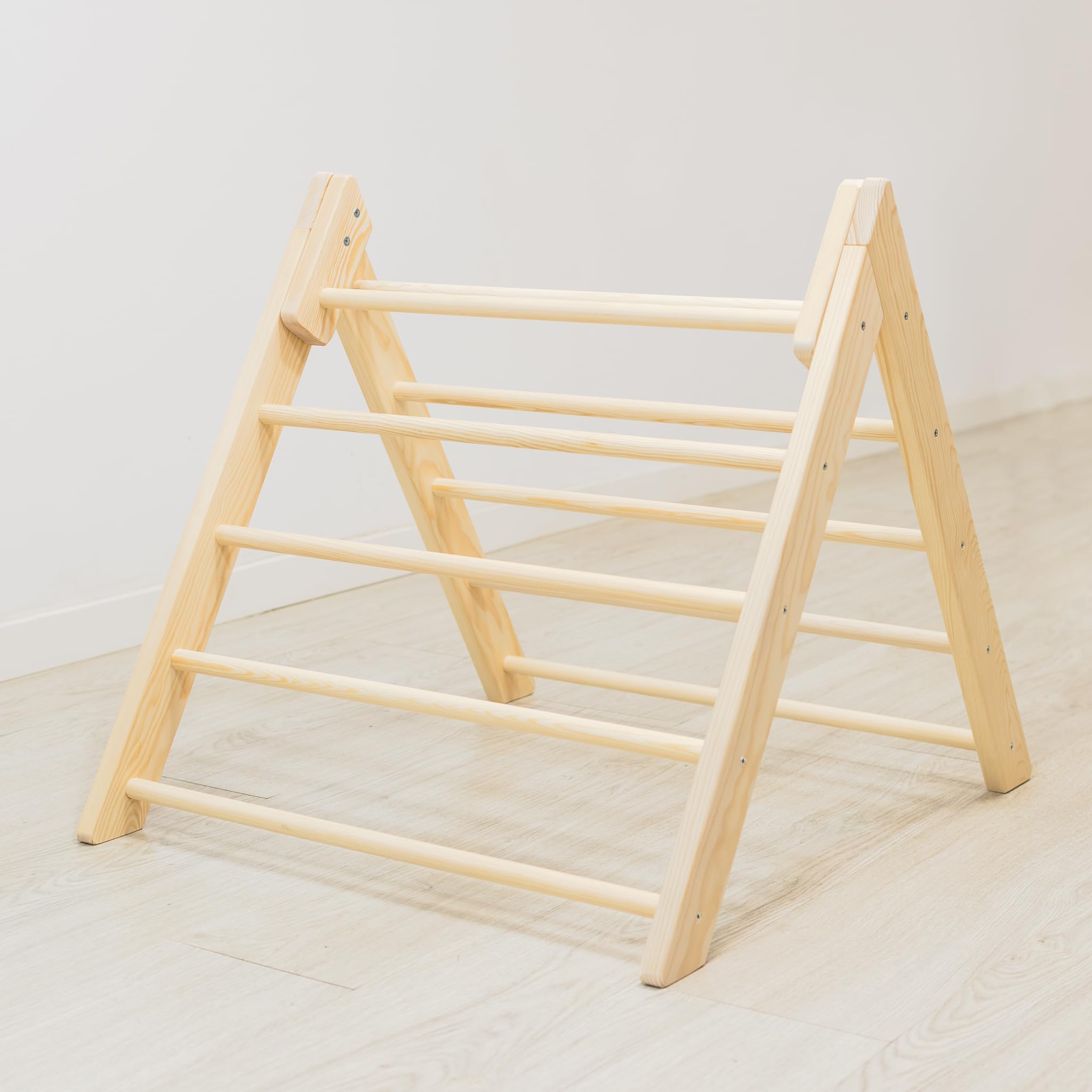 Triángulo Pikler Montessori Plegable HECHO EN ESPAÑA Escalera de Juguete para Bebés y Niños Diseño Funcional en Madera Maciza. Triángulo Escalada y Aprendizaje Montessori (Altura 59cm)