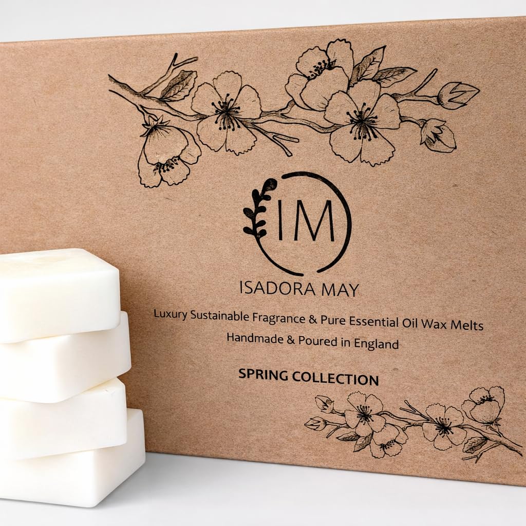 Spring Collection | Luxury Soy Wax Melts | Long-Lasting & Highly Scented | 4 Packets of Mixed Scents - 16 x Wax Melts | Vegan Friendly & Sustainably Sourced | Plastic Free Packaging | Handmade in UK