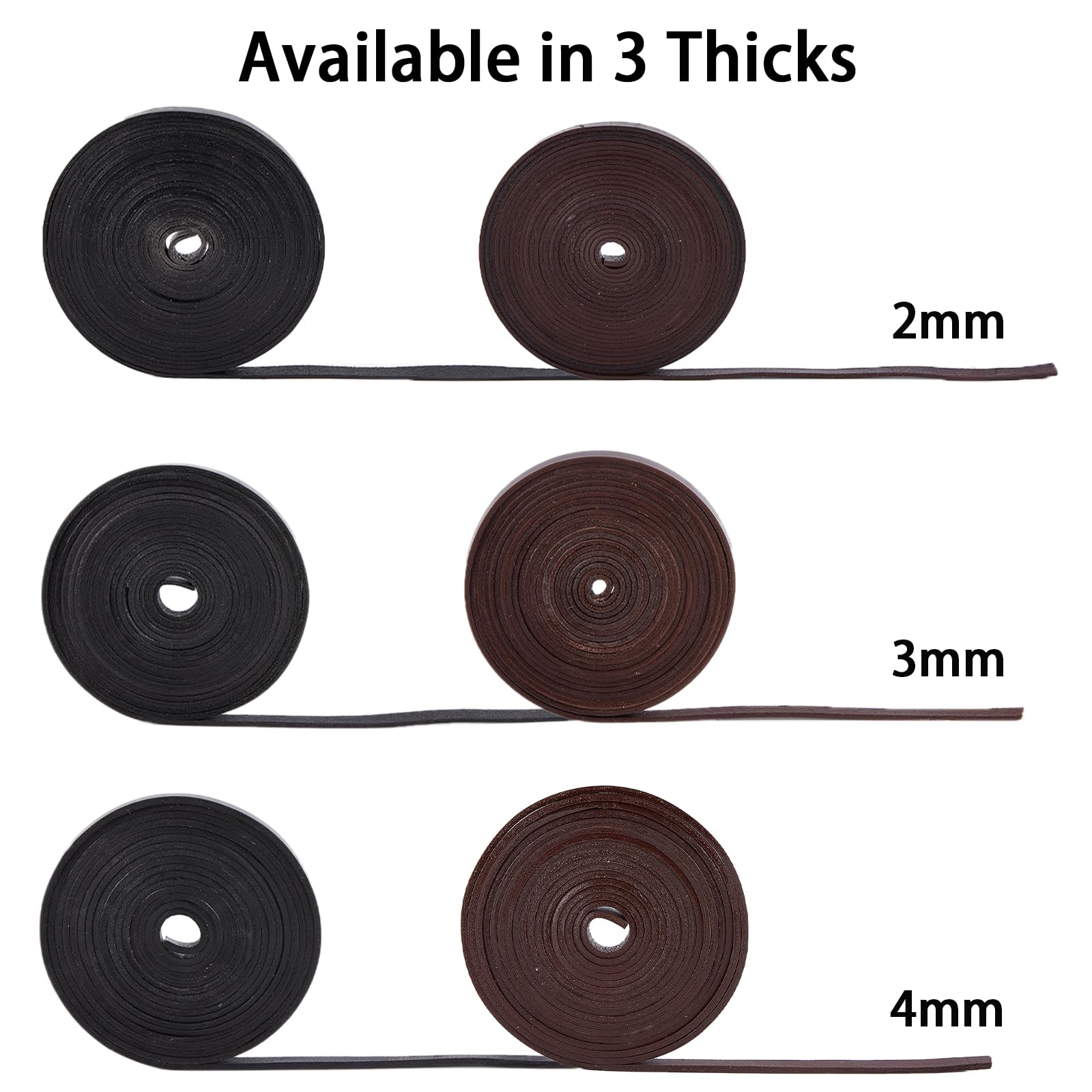 Cordoncino In Pelle Intrecciata - 5m X 5mm, Marrone Noce Di Cocco, Per Gioielli E Artigianato - Foto 9