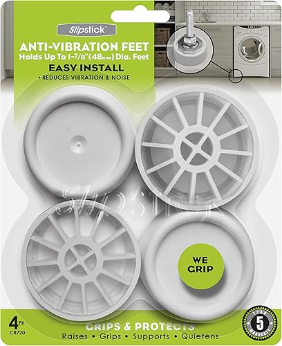 Slipstick Almohadillas antivibración para lavadora/electrodomésticos (juego de 4 pedestales antideslizantes) evita que la lavadora y secadora camine