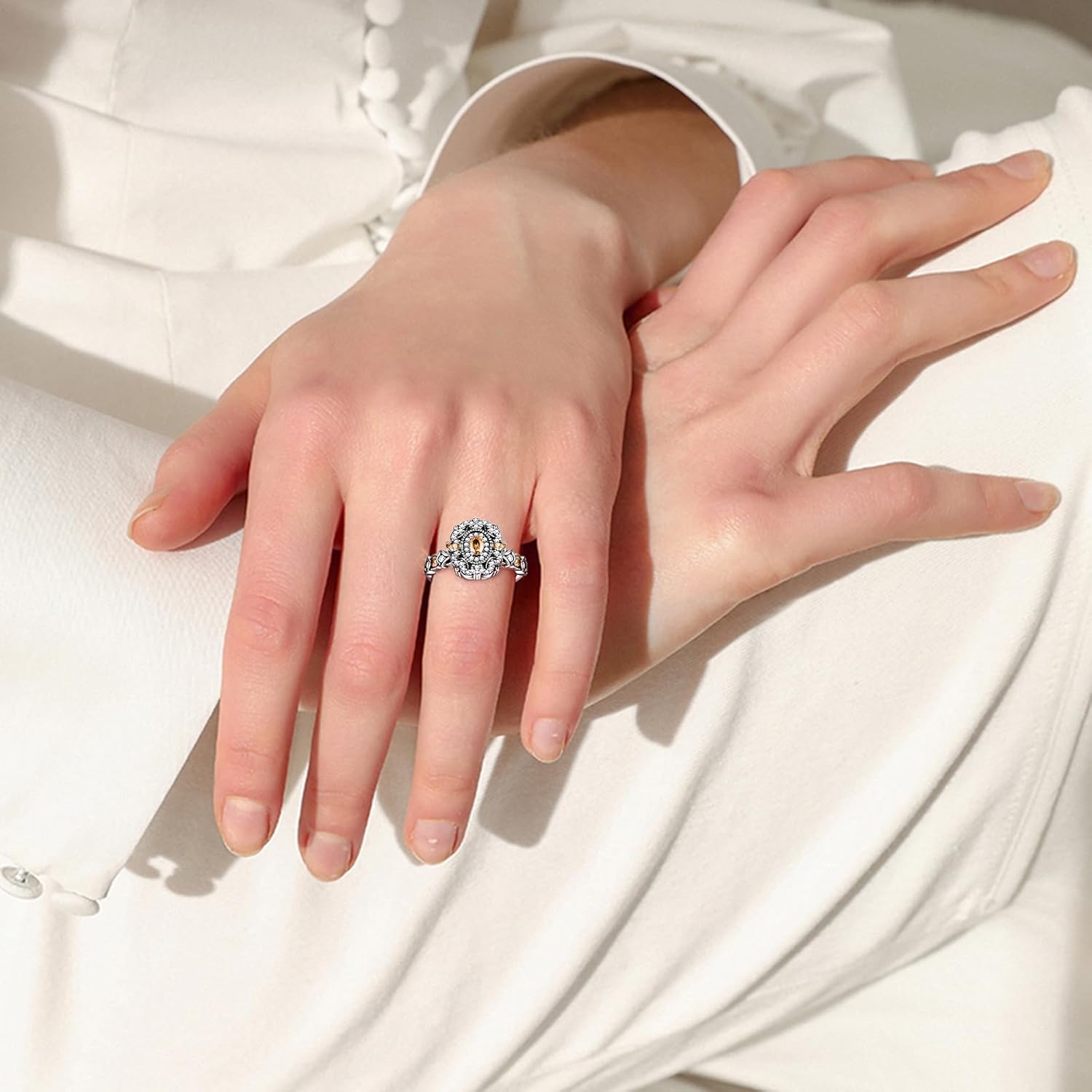 Sterling Silver Urn Ring for Ashes 925 Vintage Cremation Jewelry Ash Cubic Zirconia Butterfly Bereavement Keepsake Rings Memorial Gifts for Women - Image 2