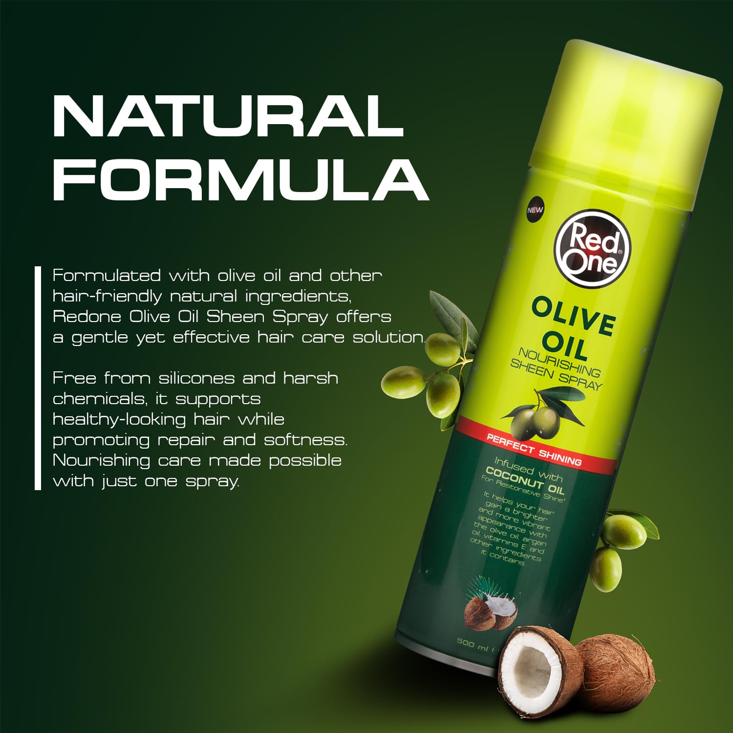 Redone Olive Oil Sheen Spray With Olive & Coconut Oil For Dry Scalp & Braids, Hair Shine Spray For Afro Hair – 500ml - View #10