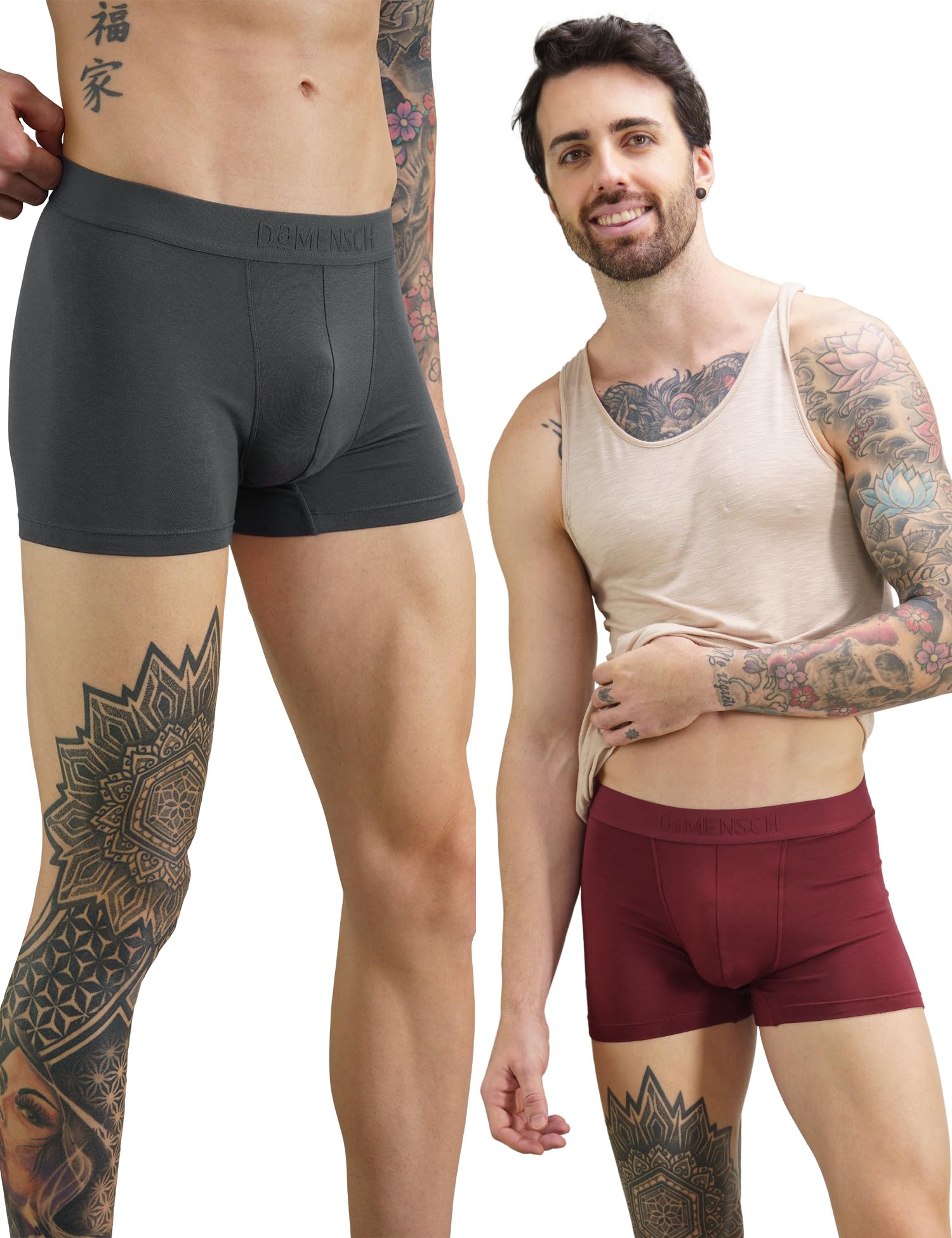 DAMENSCH Regular Fit Printed Trunks for Men Pack of 2| Mircromodal, Elastane Fabric, Anti-Bacterial and Microfibre Waistband