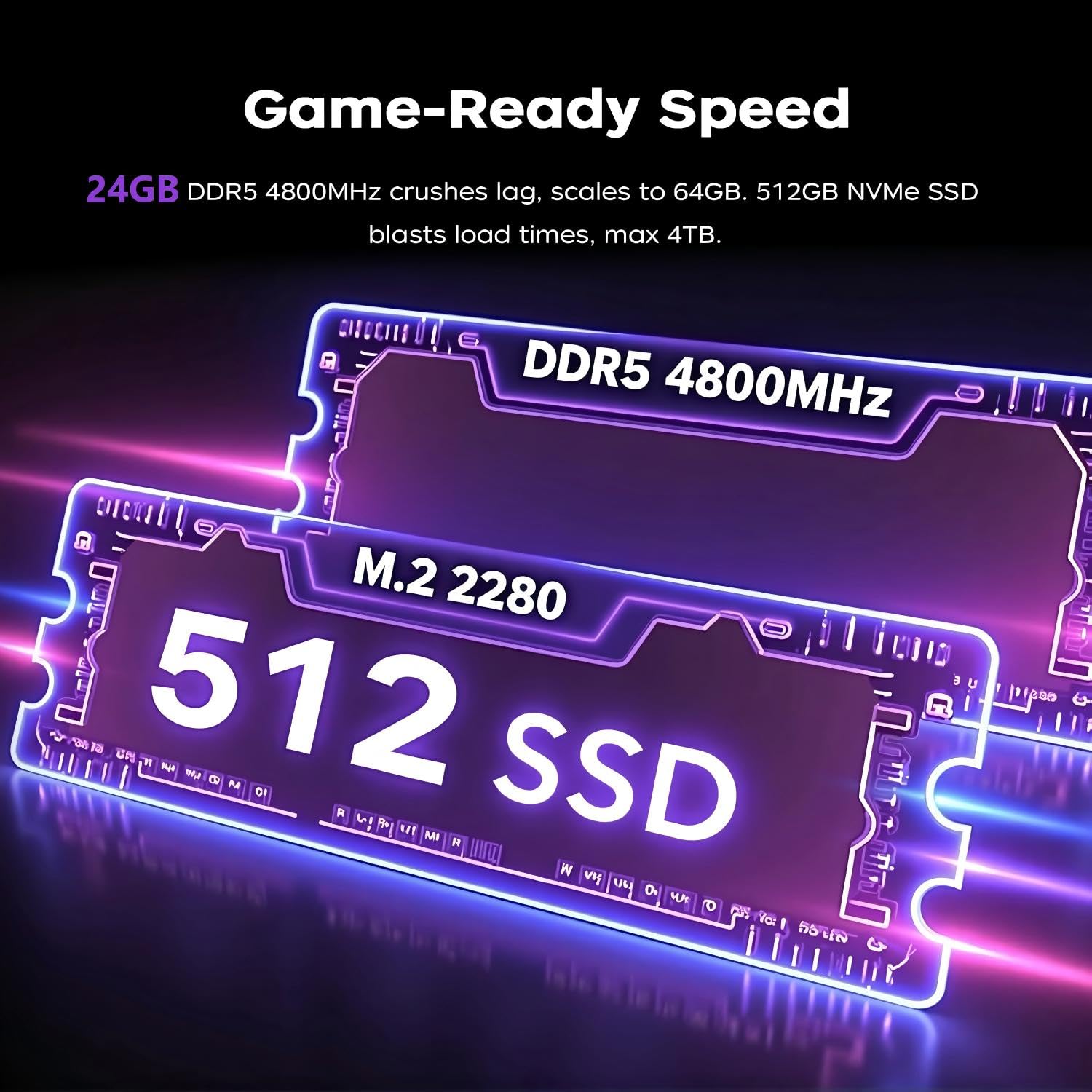 16" PC Portable Gaming - Processeur Ryzen 7 H255 (Jusqu'à 4.9 GHz)