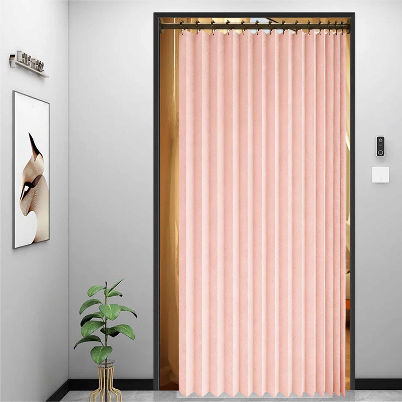 Rideau occultant accordéon haut de gamme | Finition rose contemporaine