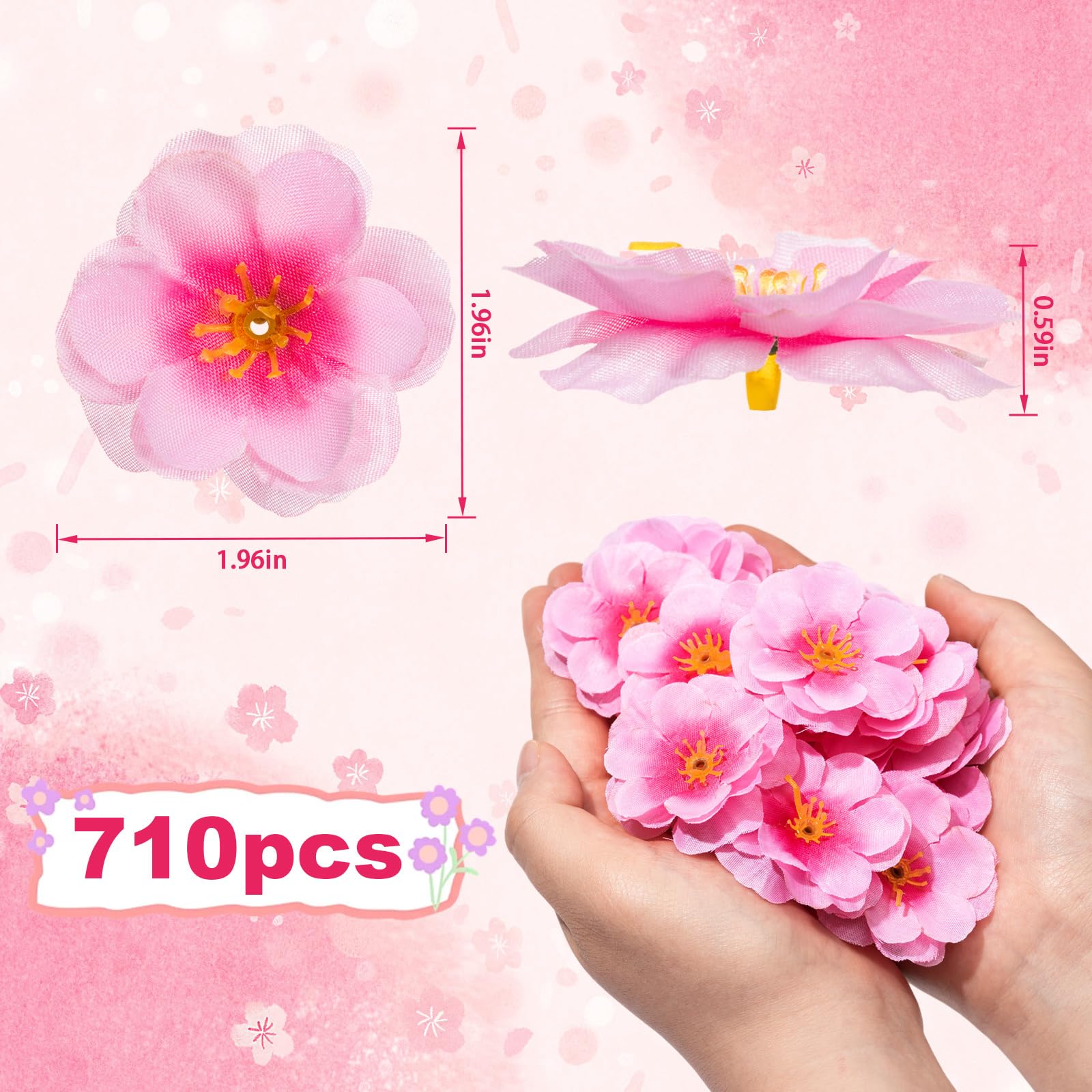 Amazon.com: LGFMGWH 200 Pcs Cherry Blossom Flowers Heads