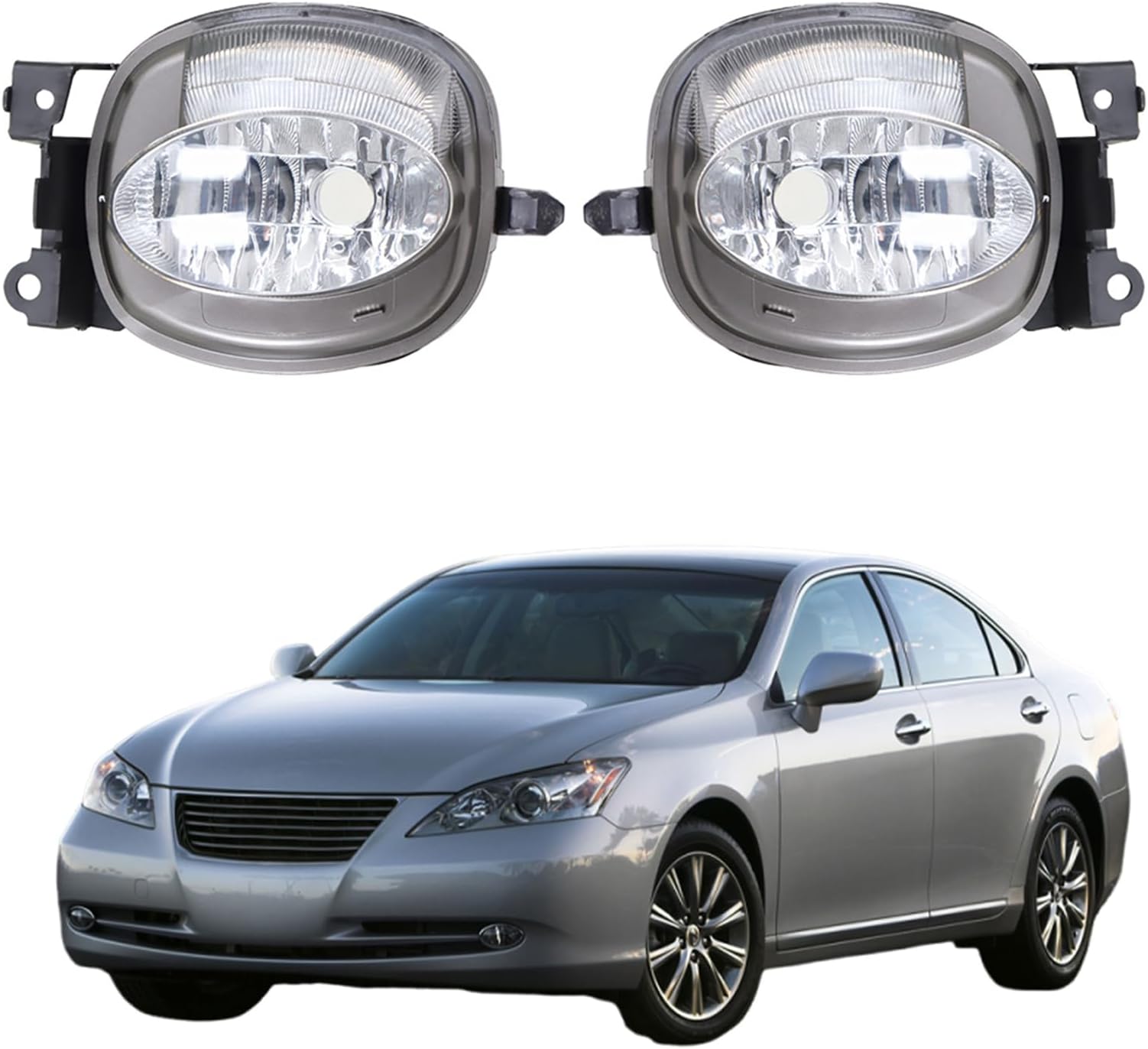 WFLNHB Fog Lights Replacement for 2007 2008 2009 Lexus ES350 Front Bumper Chrome Fog Light Left & Right Side LX2592108 LX2593108