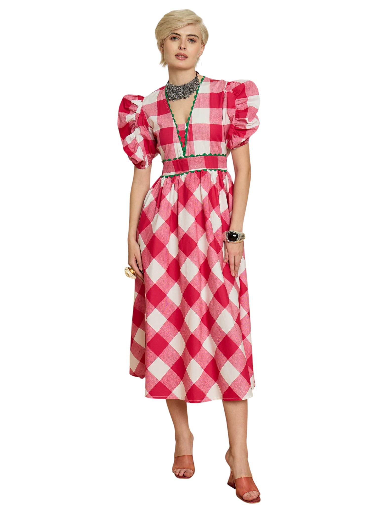 pink paprika by sassafras Women's RIC Rac Lace A-Line Midi Dress-picture-40