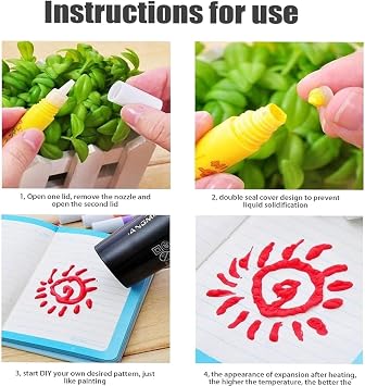3d Relief Art Pen, Magic Pens 3d Puffy Drawing Kit, Bubble Art Markers for Crafts, Create Raised 3d Puffy with Bubble Pen