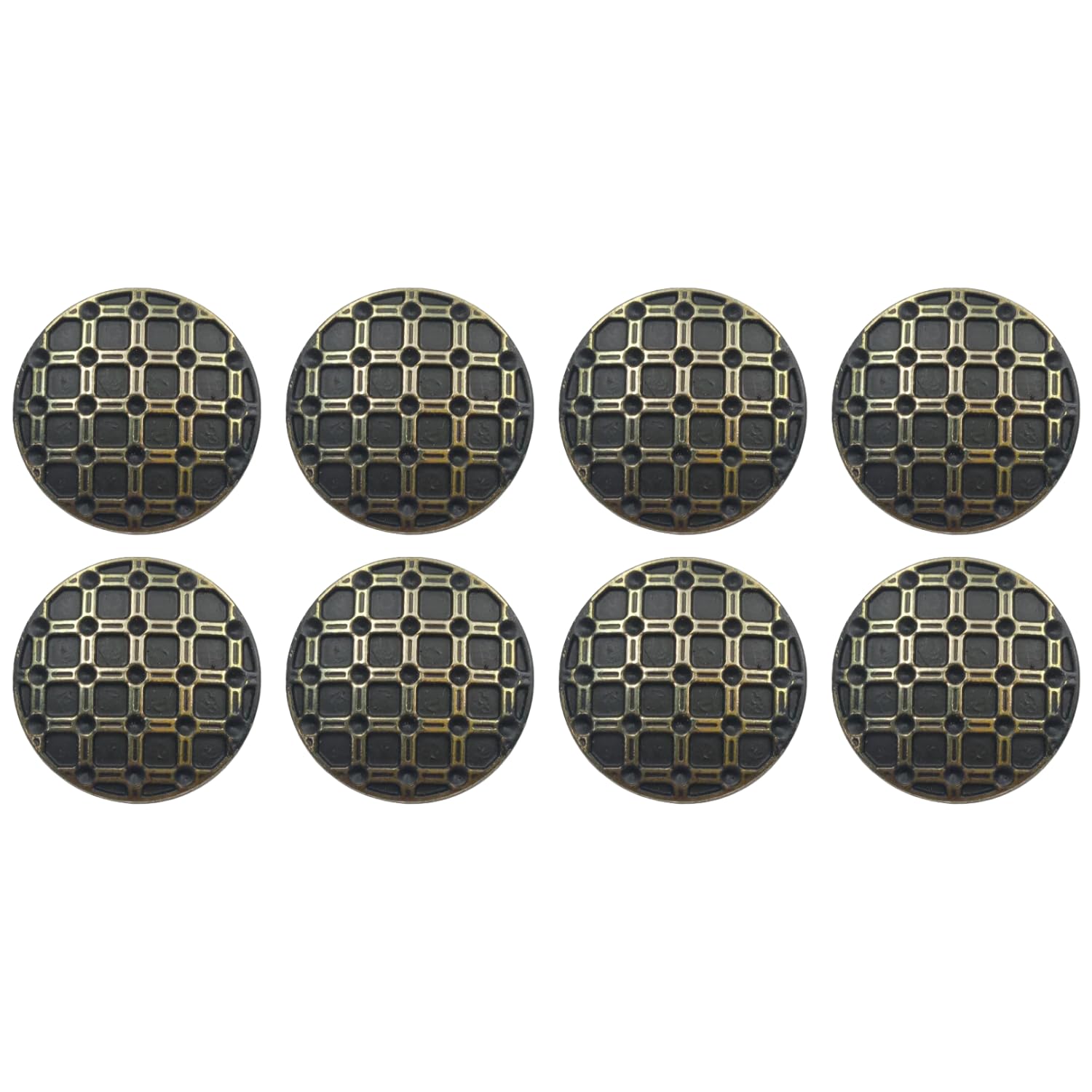 Ani Accessories Royal Check Design Shank Button for Coat Blazer Suit, Sherwani and Indian Dresses Sports Coat Size (Pack of 8, Black)-image-31