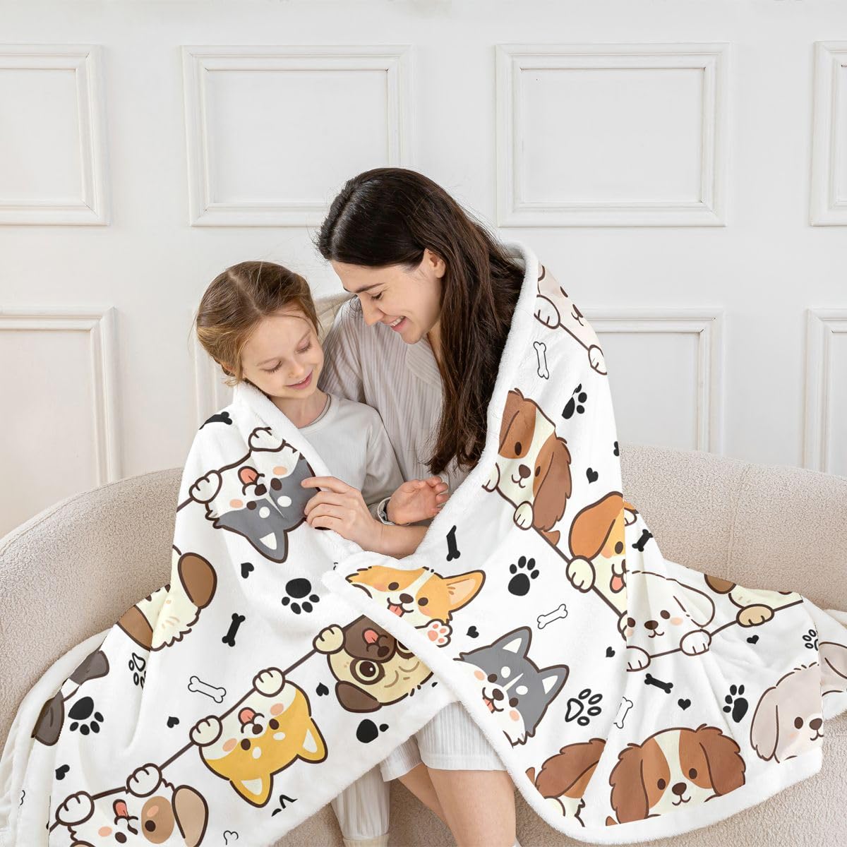 Homewish Süße Tiere Kuscheldecke Flauschig 229x229cm