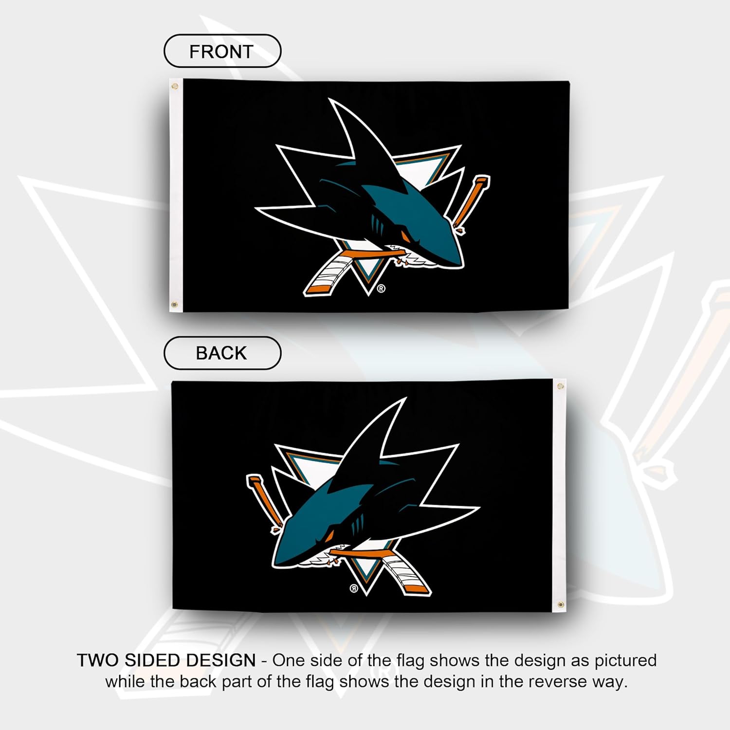 Desert Cactus San Jose Sharks Flag NHL 100% Polyester Indoor Outdoor 3x5 feet National Hockey League Team Flags (Design #2)
