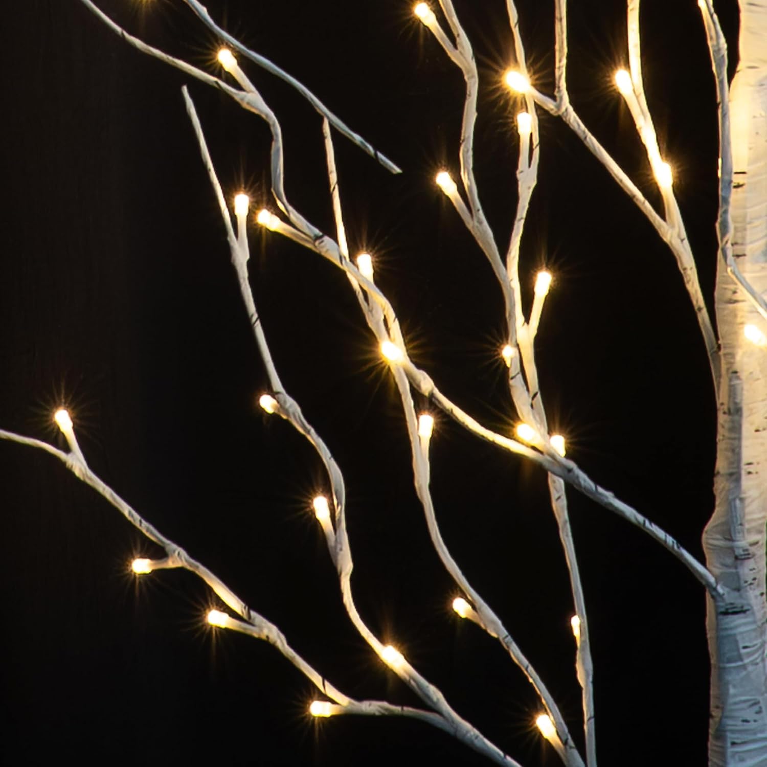  Set of 3 Lighted Birch Tree, 4FT 6FT 8FT White Artificial Christmas Tree with Total 456 LED Light, Prelit Waterproof Christmas Decoration for Indoor Outdoor Thanksgiving Wedding Holiday thumbnail