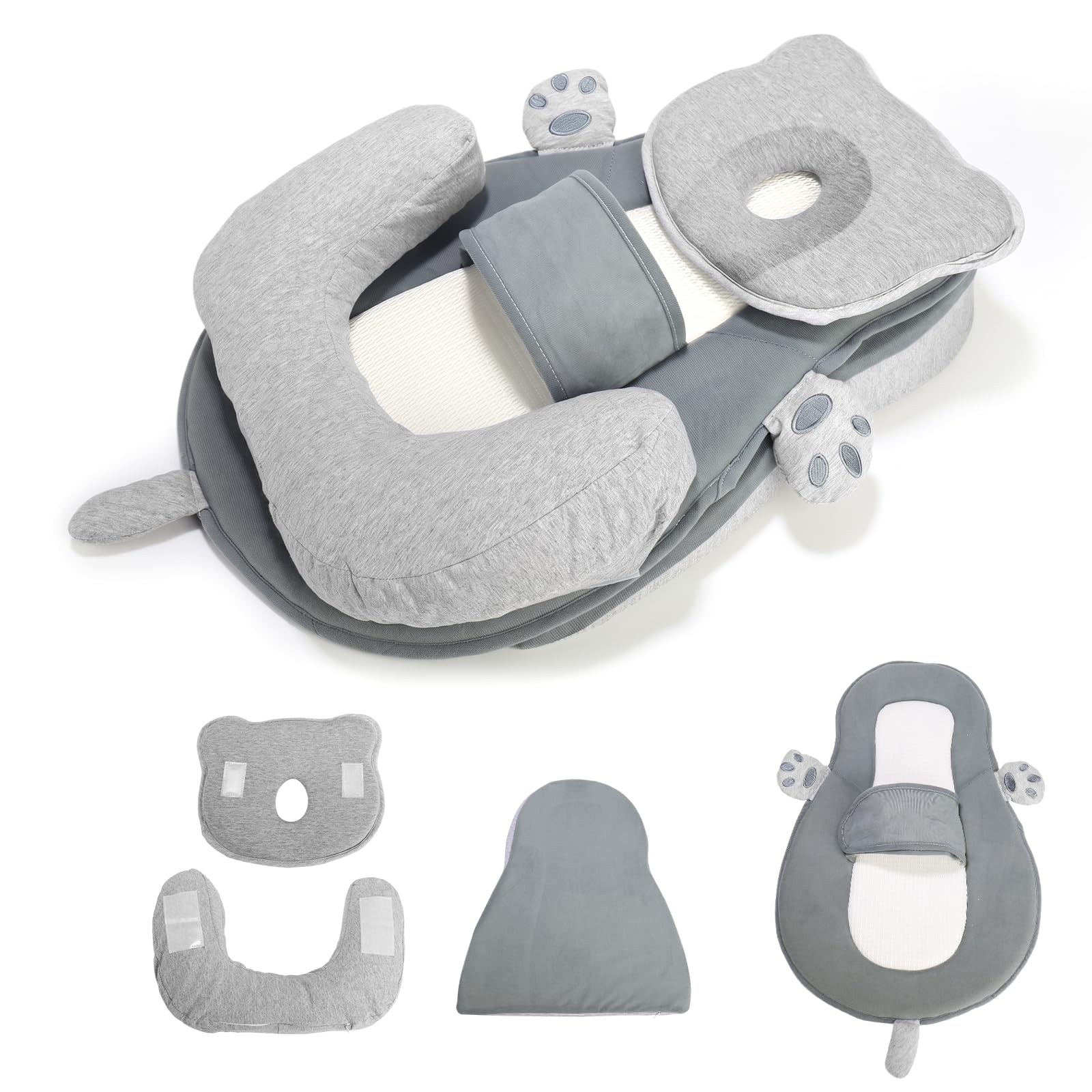 OKYUK Breastfeeding Support Pillow – Baby Nursing Pillow with Adjustable Safety Strap, Ergonomic Postpartum Feeding Cushion for Mums, Soft Memory Foam, Portable Maternity Gift