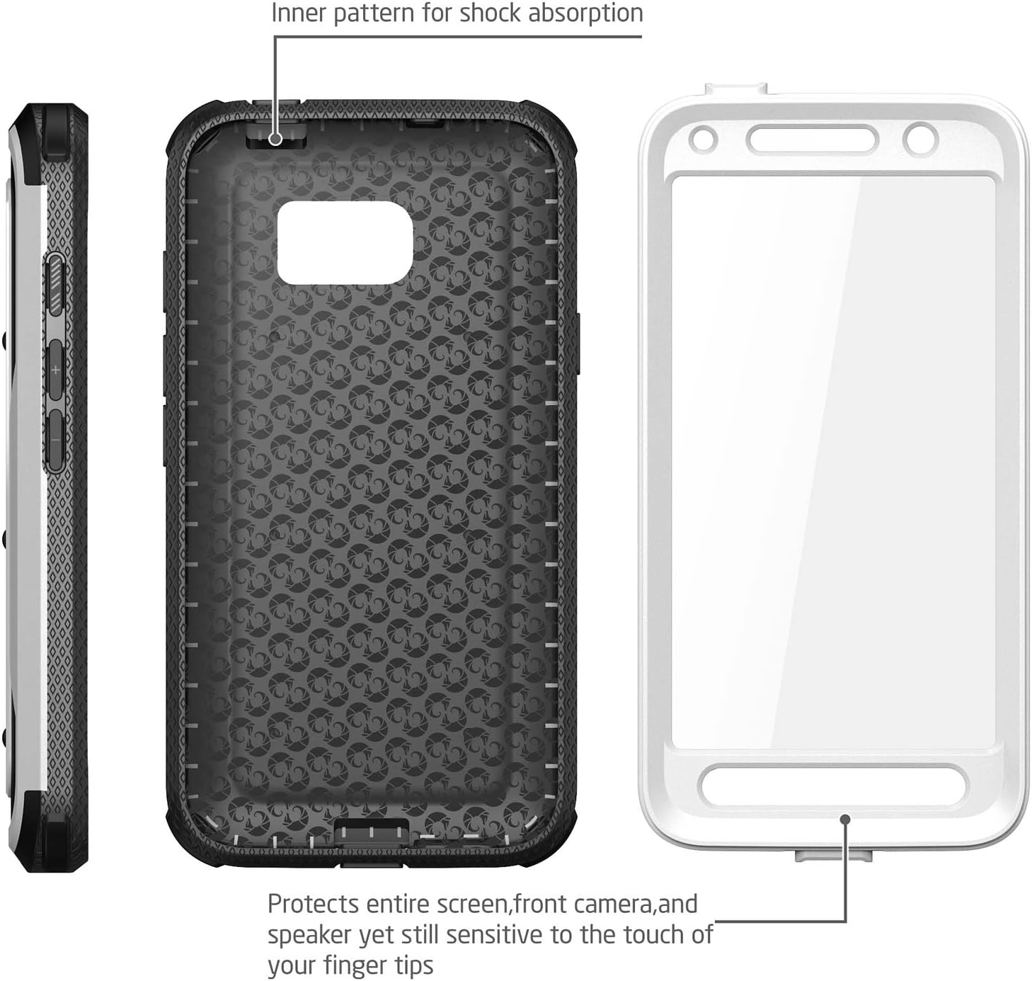 Galaxy S7 Active Case, Armorbox i-Blason Built in Screen Protector Full Body Heavy Duty Protection for Samsung Galaxy S7 Active 2016 Release/NOT Compatible with Galaxy S7 (White)