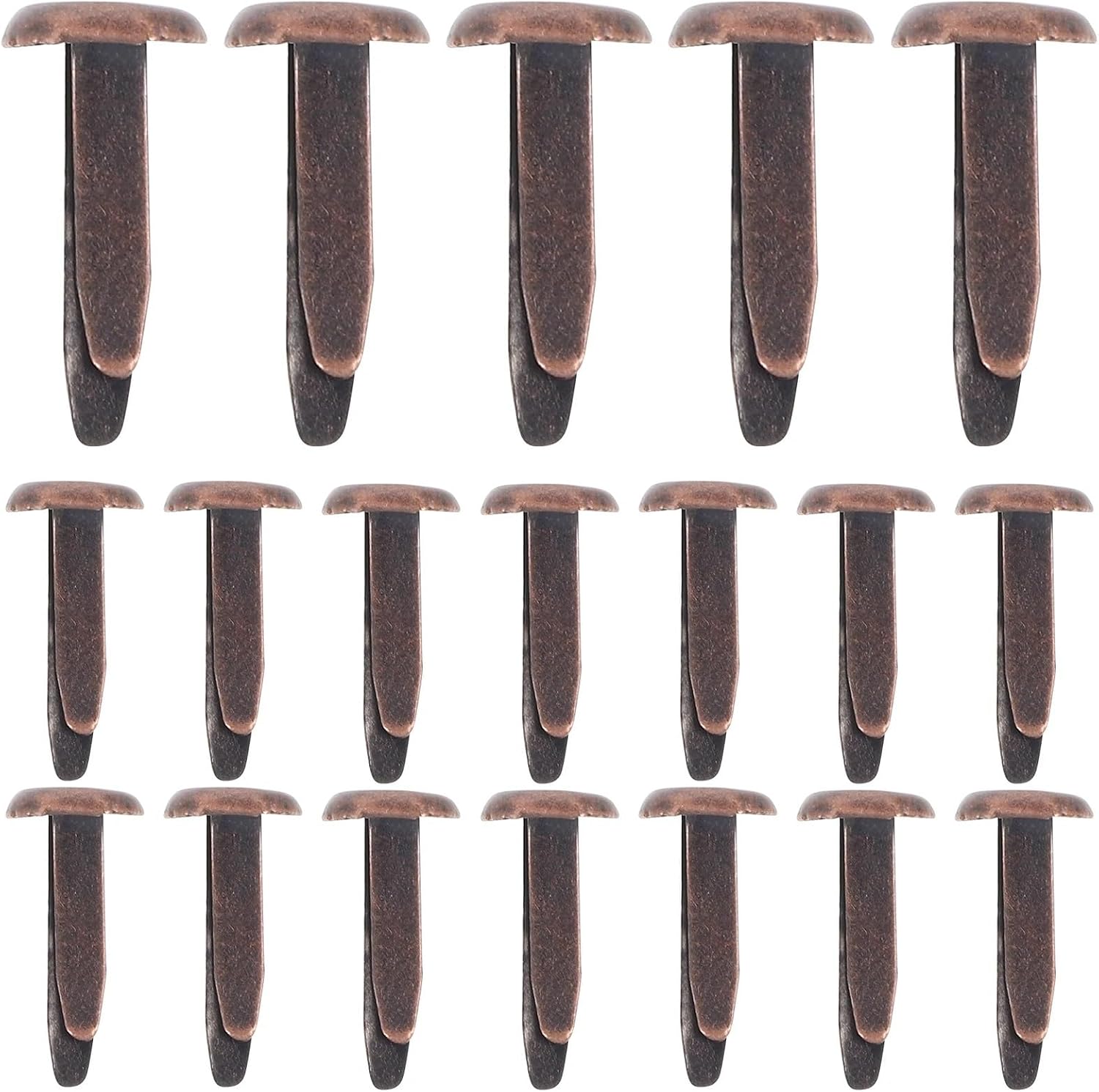Brass Fasteners 50pcs Double Feet Nail Fasteners Metal Paper Craft Supplies Decorative Brads for Crafts Sewing(Silver)