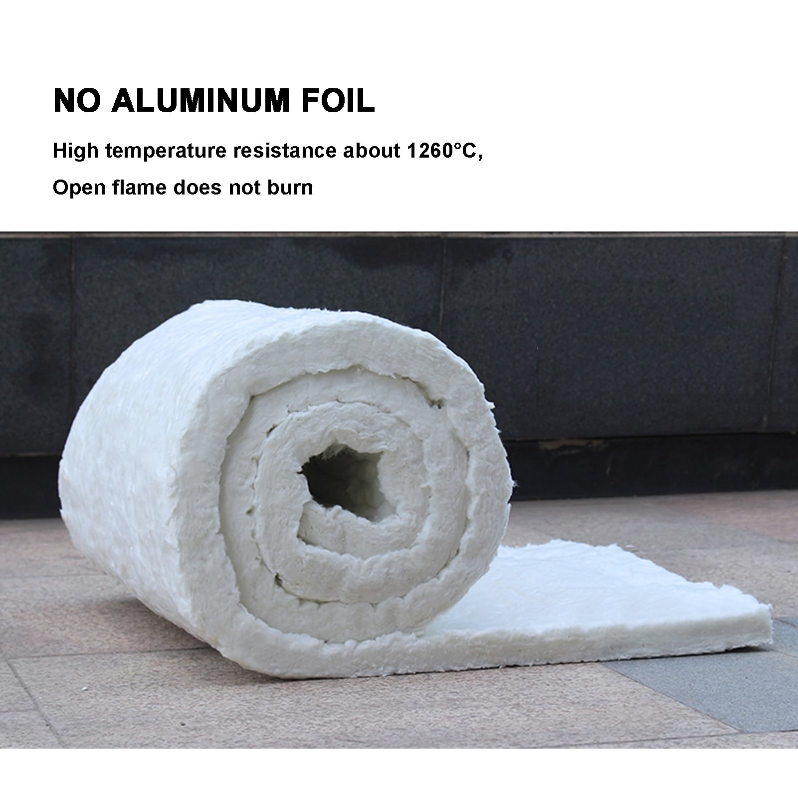 Manta De Fibra Cerámica, Deflector Aislante Ignífugo Con Una Resistencia Térmica De Hasta 1260 °C, Resistente A Altas Temperaturas Para Hornos, Estufas(20MM)
