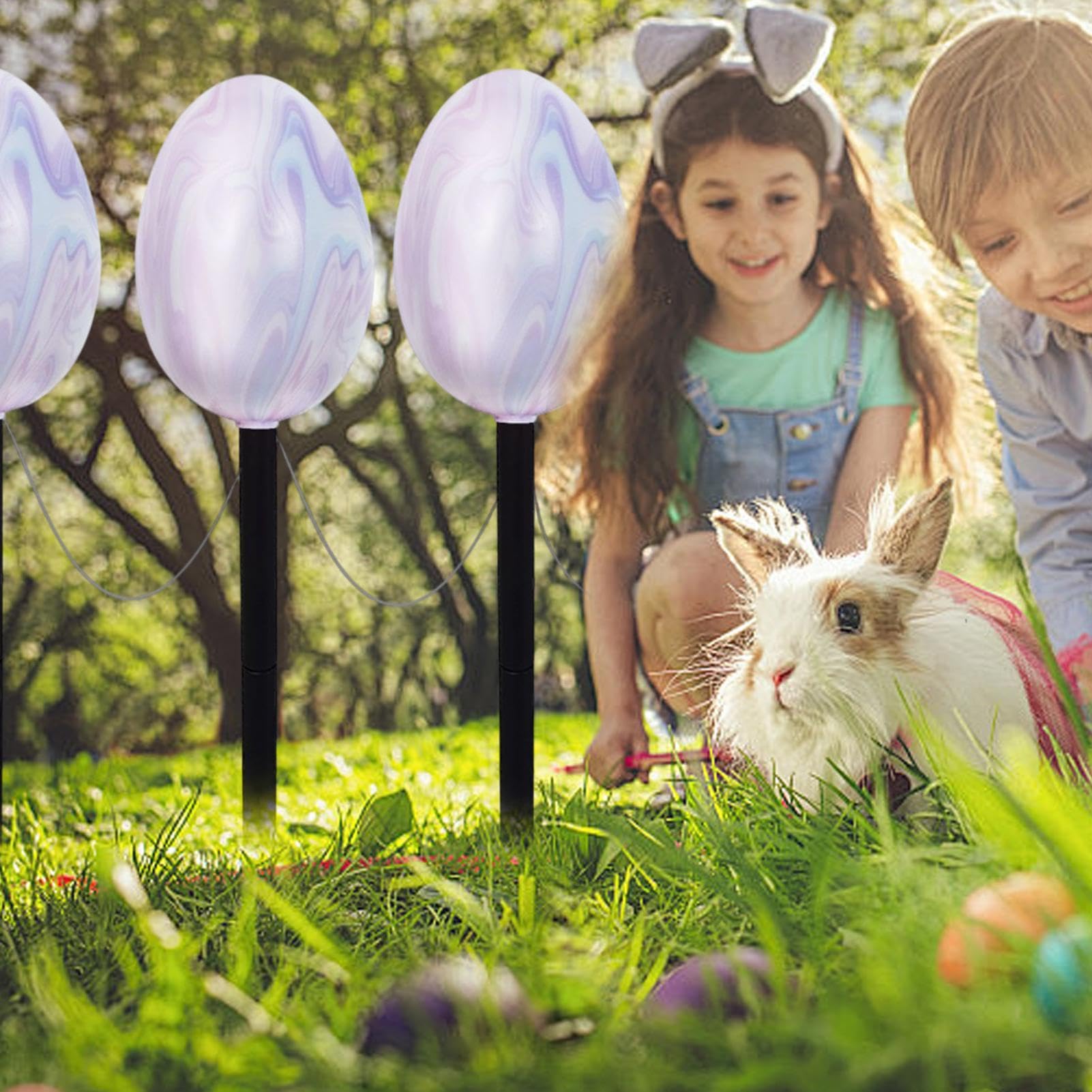 Wielkanocne światła jajeczne, światła wielkanocne Easter Egg Solar Lights | Wodoodporna lampa ścieżka, dekoracje świąteczne, dekoracyjna sztuka na dziedzińcu ogrodowym
