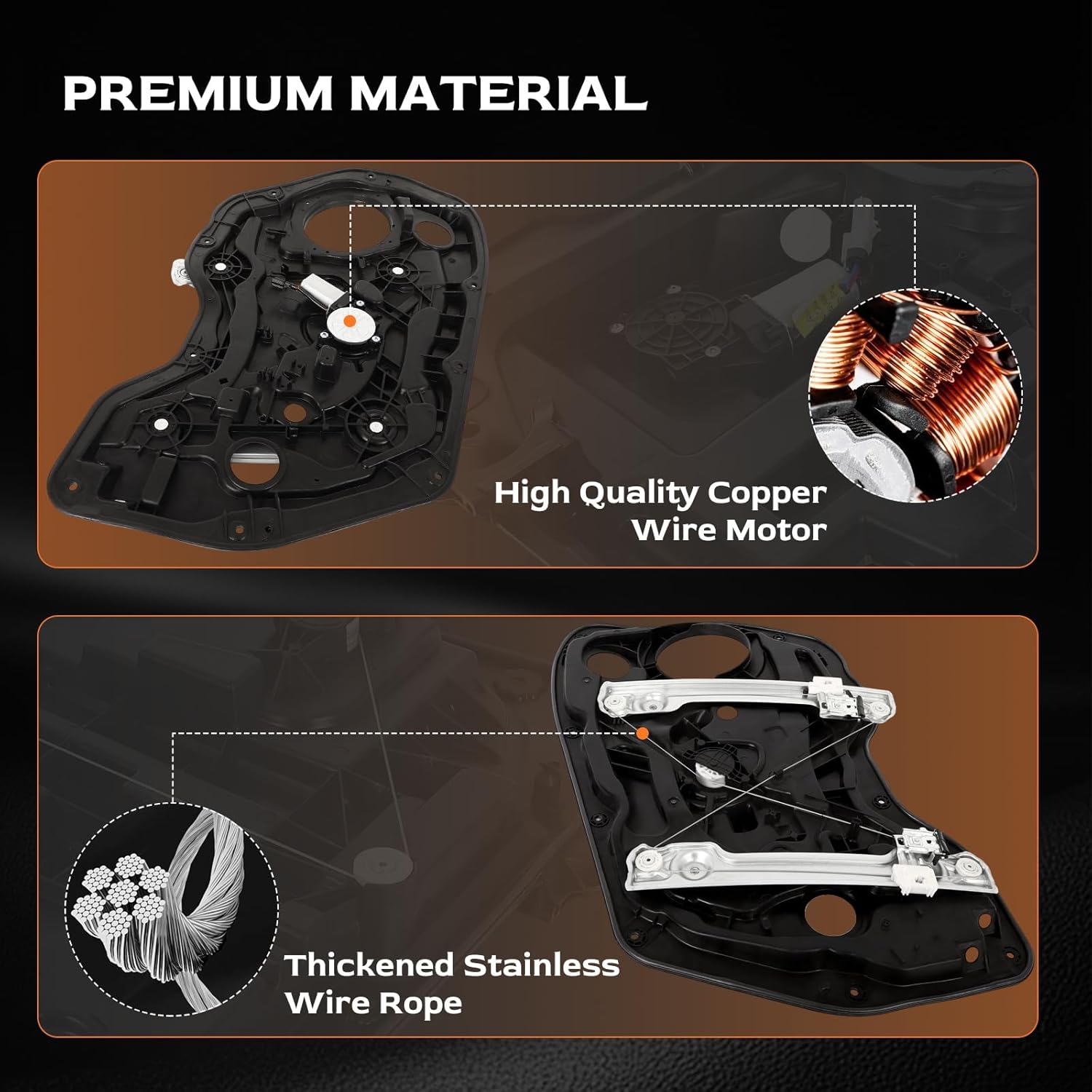 ASAPE Front Left Driver Side Power Window Regulator Assembly with Motor 2-Pin 82471-3Y010, 824713Y010, Fit 2011-2016 for Hyundai Elantra Sedan Only