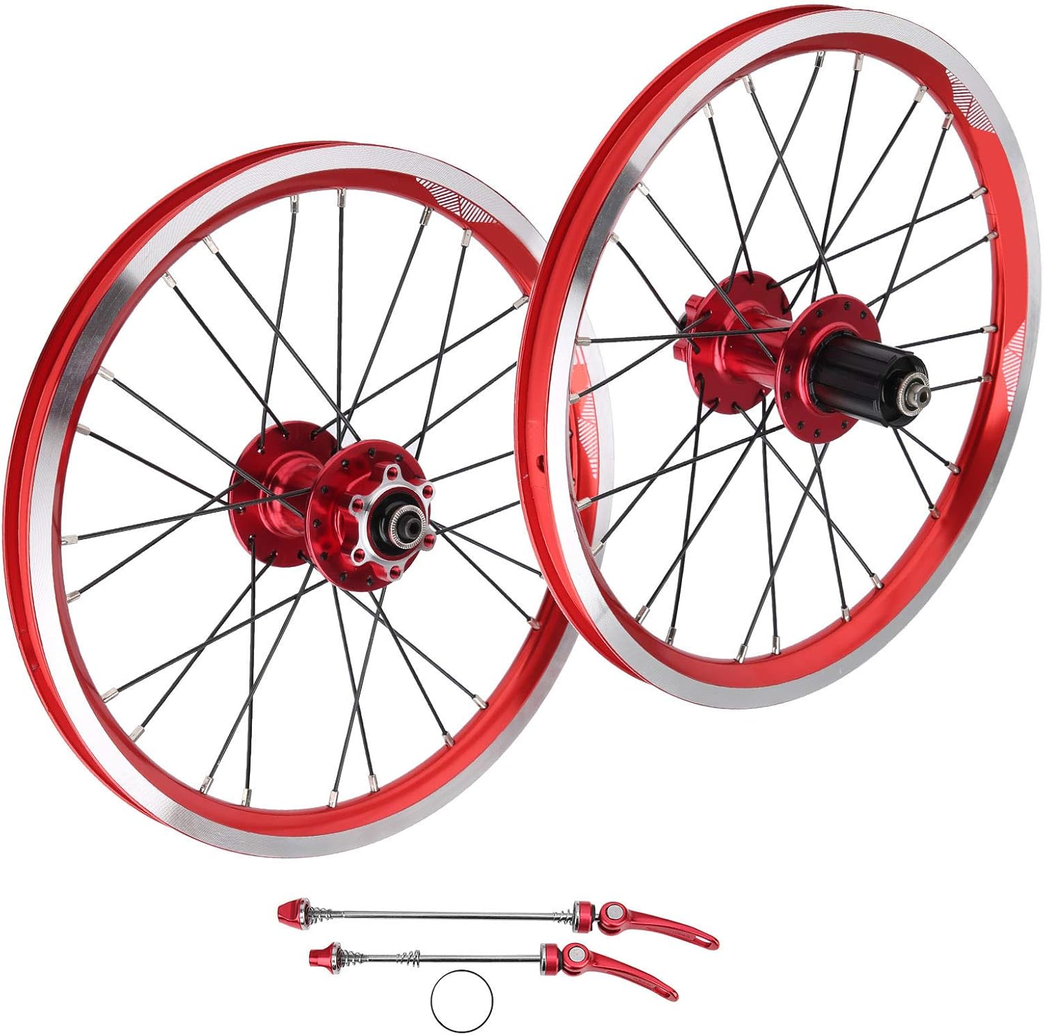 Keenso 26" Alloy Mountain Disc Double Wall, Mountain Bike Wheelset 16in 305 Disc Brake 11 Speed 6 Nail Bearing Compatible for V Brake