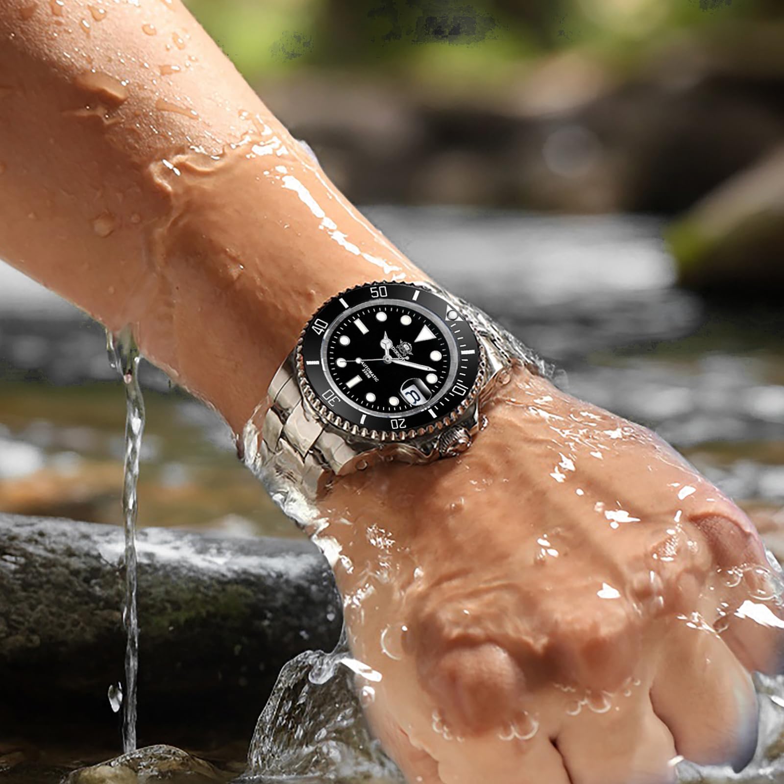 ADDIESDIVE Herren Automatikuhr Taucher Unterwasser 200m Leuchtuhr NH35A/8215 Uhrwerk Edelstahluhr