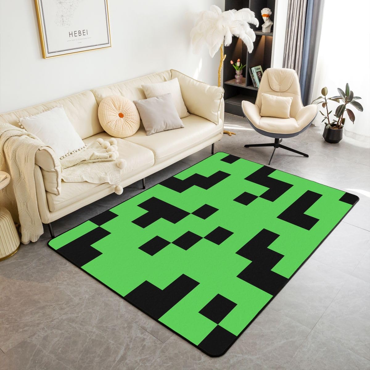 Manfei Pixelblock Bereich Teppiche 150x200cm für Wohnzimmer Dekor