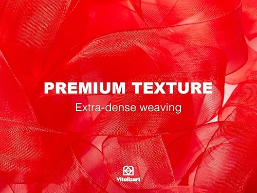 Miniatura 9 de Vitalizart Cinta transparente de organza de color oro rosa, 1 pulgada x 30 yardas en total, hecha a mano, ecológica, para envolver regalos, árbol de