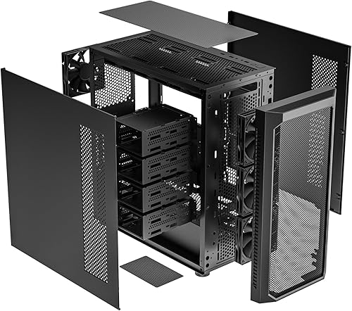 Miniatura 7 de DARKROCK Classico Max Storage Master E-ATX - Carcasa para computadora con ventilador negro de 0.157 x 4.724 in, disco duro de 10 x 3.5 + 3 x 2.5 SDD