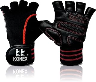 KONEX Gym Gloves for Men & Women | Soft Padded Anti-Slip Workout Gloves with Adjustable Velcro | Ideal for Weightlifting, ... Price In India
