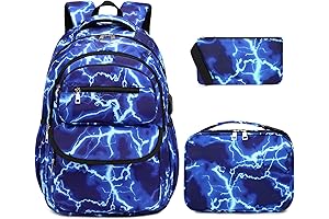 Light Up School Backpack with Lunch Box Set for Boys - Cool...