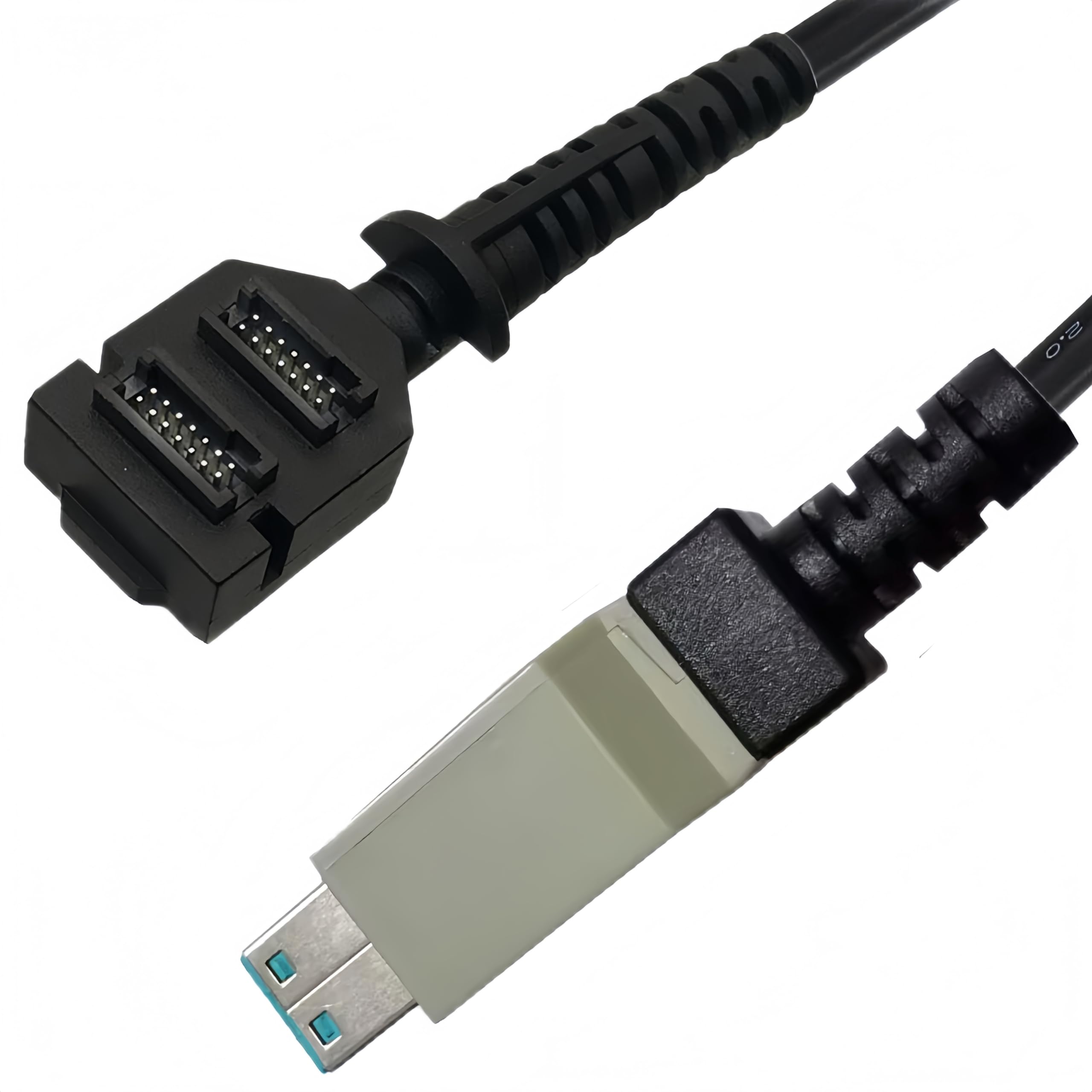 Cavo USB alimentato da 12 V a doppio IDC a 14 pin per Verifone VX810 VX820 VX805P, CBL-282-033-02-A, 2 m (6 piedi).