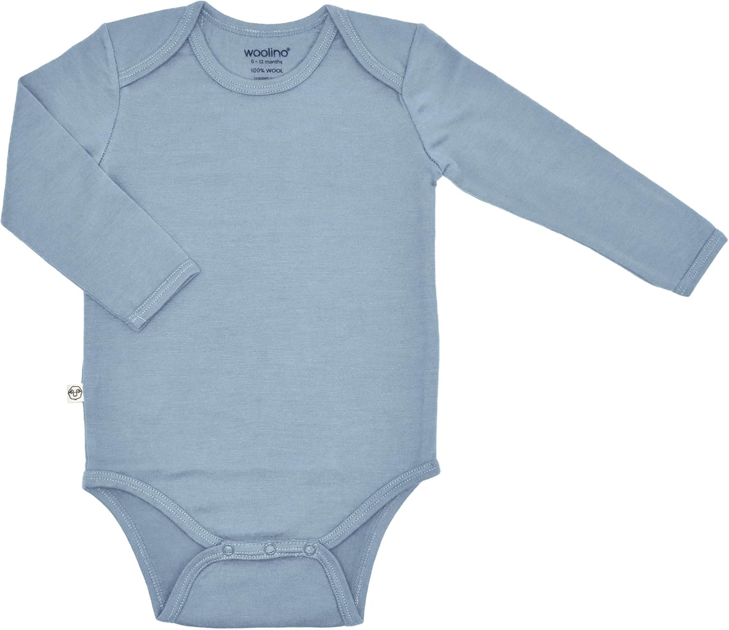 Woolino 100% Superfine Merino Wool Baby Bodysuit - Long Sleeve Bodysuit for Boy and Girl - Tagless Neck Bodysuit for Unisex