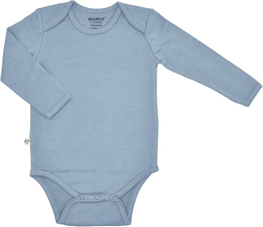 Woolino Unisex Bodysuit for Babies, Tagless Neck, 100% Superfine Merino Wool, 3-18 Months