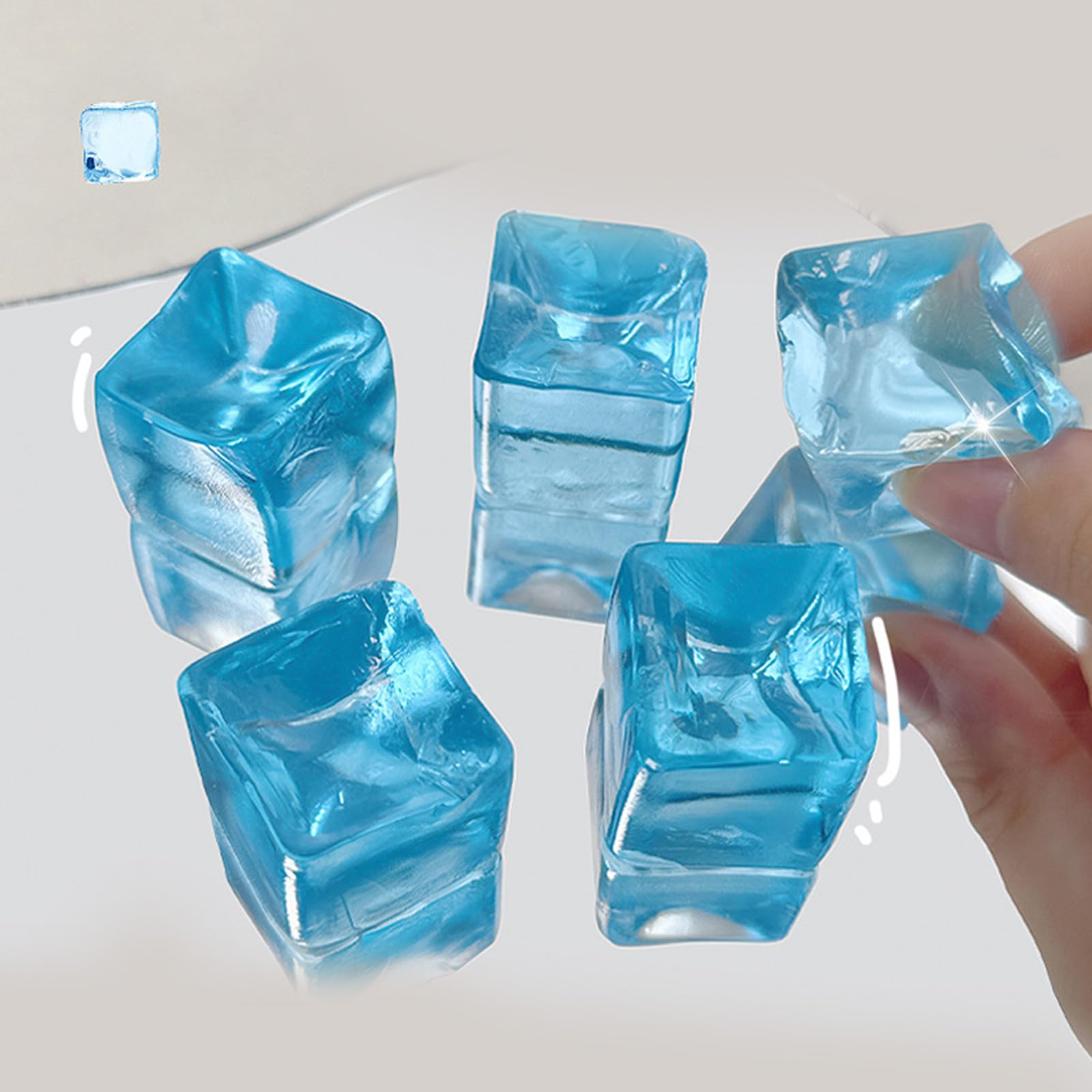 Amazon | 20 個スクイーズおもちゃアイスキューブ透明豆腐形状のための