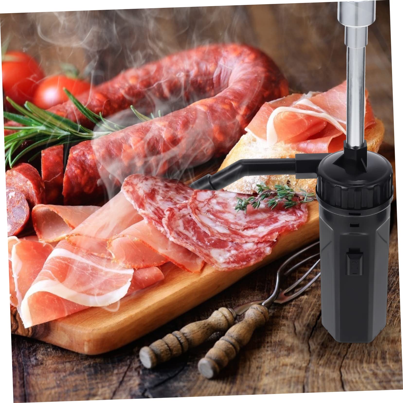 Abaodam 1pezzi Affumicatore Portatile Con Prolunga Infusore Per Riutilizzabile Per Alimenti Adatto Per Barbecue Picnic Affumicatura Prosciutto Formaggio Bistecche e Salmone
