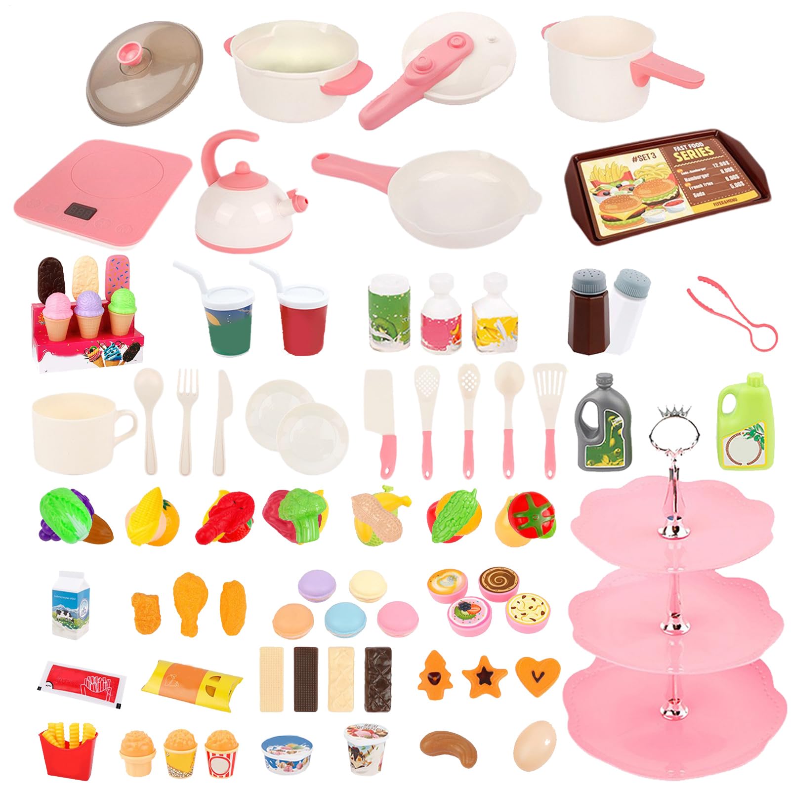 de imitación de Cocina Infantil | Juegos Educativos Stem y Sensoriales,Cocina Infantil con Alimentos Juguetes para Interior Exterior Escuela Hogar