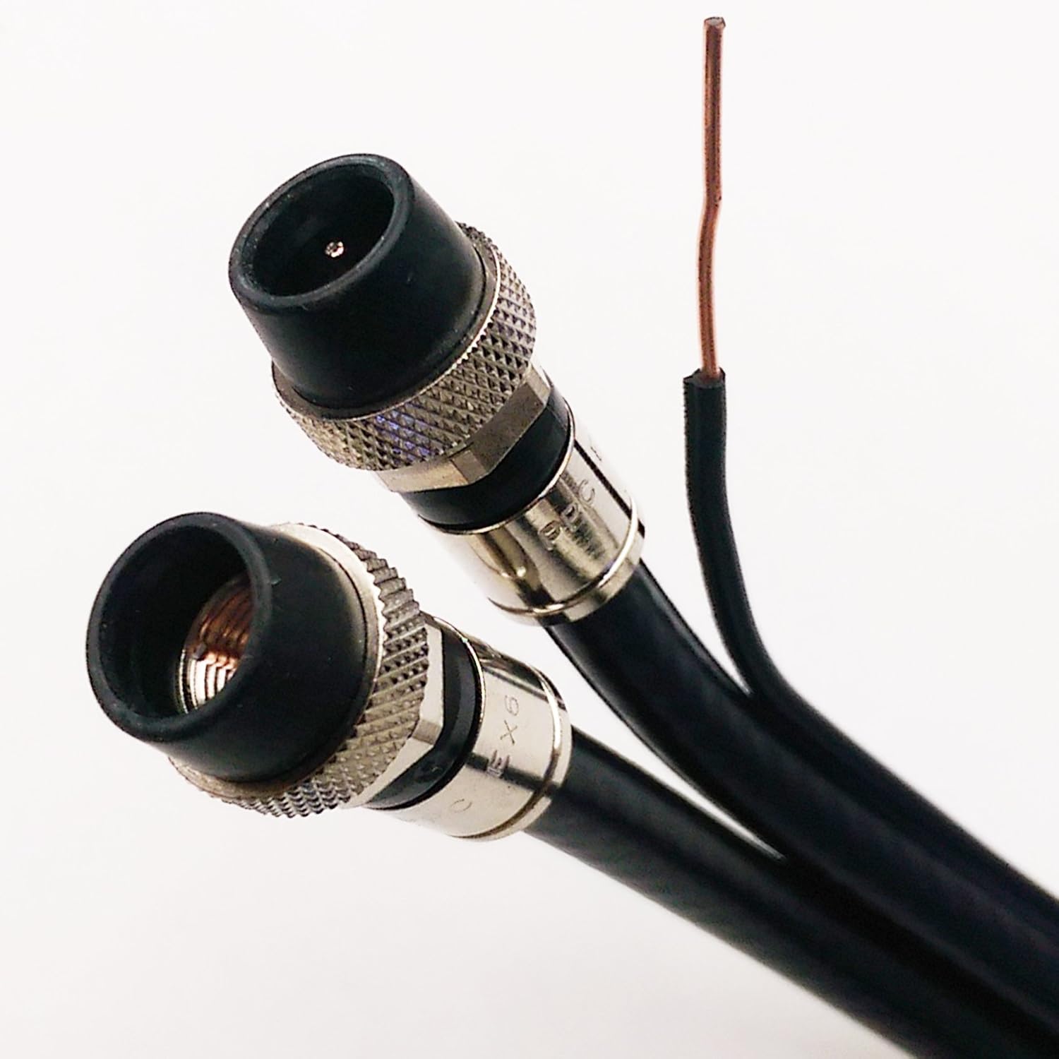 PHAT SATELLITE 75ft Outdoor Dual RG-6 Coax Cable w/Ground Messenger 3Ghz 75 Ohm UL ETL CM Water Seal Compression Connectors w/Weather Boot Satellite TV & Internet Cable Assembled in USA INTL